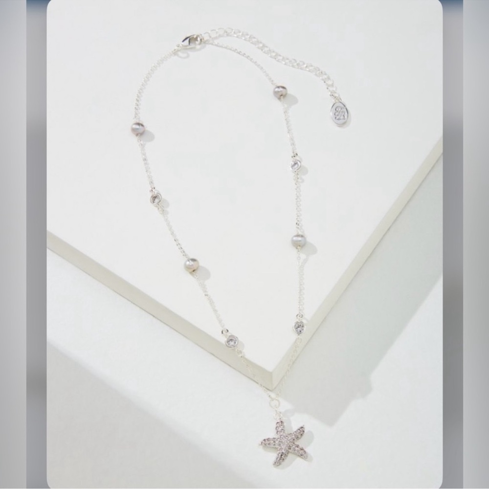 Tommy Bahama Crystal Collection Silver Starfish Pearl Necklace